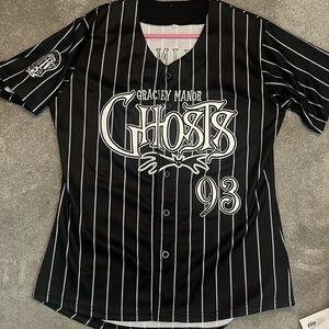 Rare Disney Gracey Manor Ghosts 93 Jersey Large Black Stripes